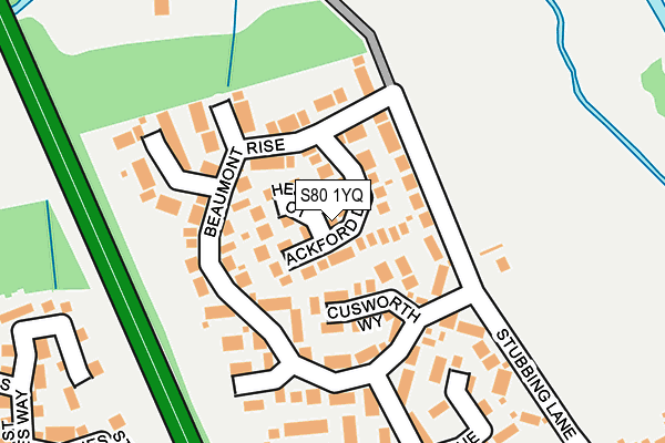 S80 1YQ map - OS OpenMap – Local (Ordnance Survey)