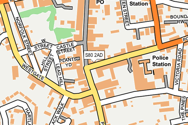 S80 2AD map - OS OpenMap – Local (Ordnance Survey)