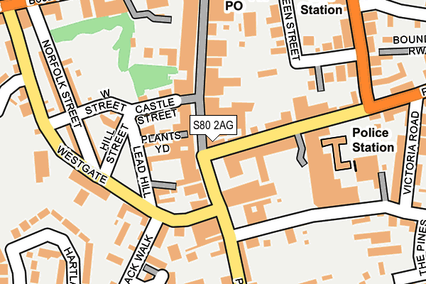 S80 2AG map - OS OpenMap – Local (Ordnance Survey)