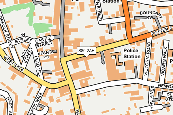 S80 2AH map - OS OpenMap – Local (Ordnance Survey)