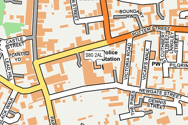 S80 2AL map - OS OpenMap – Local (Ordnance Survey)