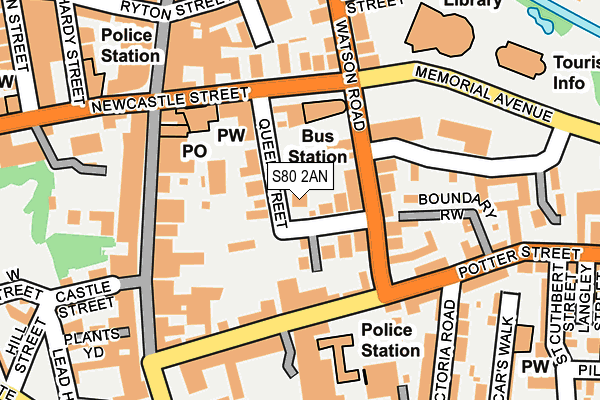 S80 2AN map - OS OpenMap – Local (Ordnance Survey)