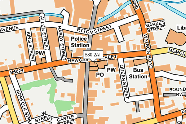 S80 2AT map - OS OpenMap – Local (Ordnance Survey)