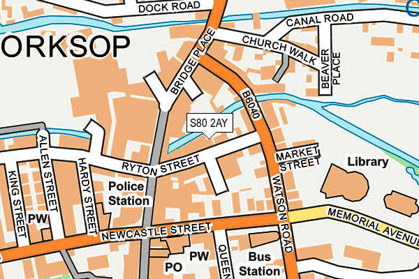 S80 2AY map - OS OpenMap – Local (Ordnance Survey)