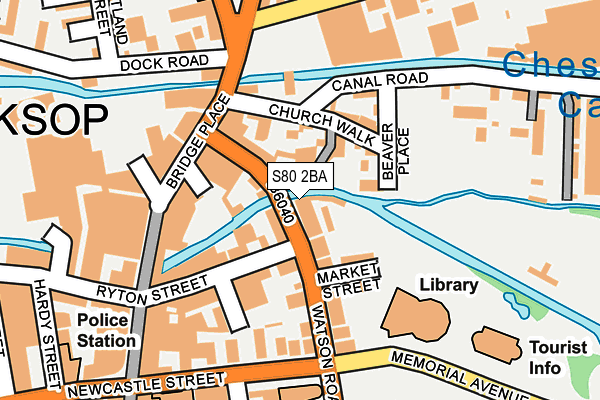 S80 2BA map - OS OpenMap – Local (Ordnance Survey)