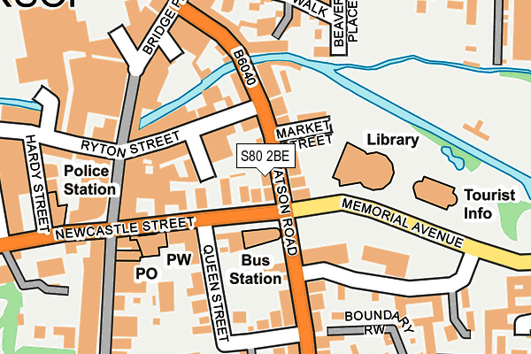 S80 2BE map - OS OpenMap – Local (Ordnance Survey)
