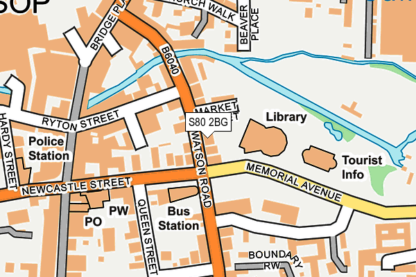 S80 2BG map - OS OpenMap – Local (Ordnance Survey)