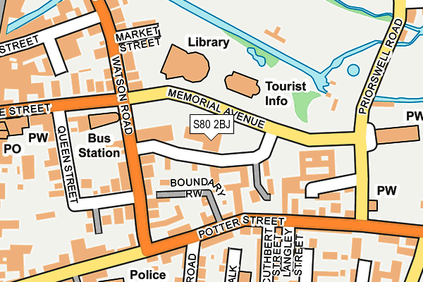 S80 2BJ map - OS OpenMap – Local (Ordnance Survey)