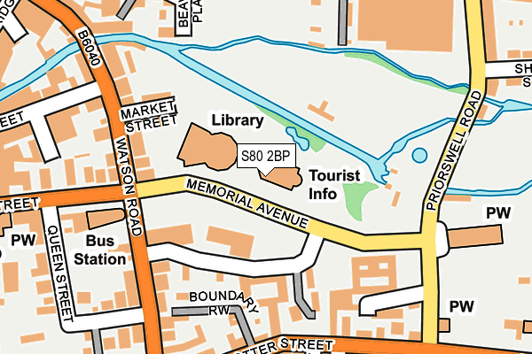S80 2BP map - OS OpenMap – Local (Ordnance Survey)