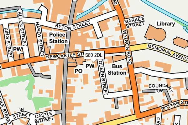S80 2DL map - OS OpenMap – Local (Ordnance Survey)