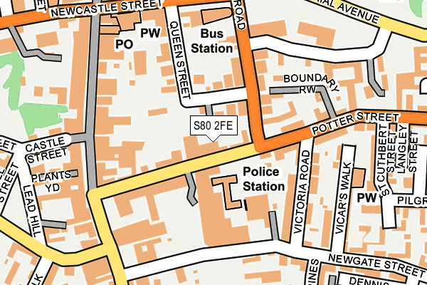 S80 2FE map - OS OpenMap – Local (Ordnance Survey)
