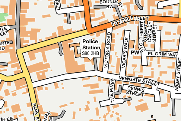 S80 2HB map - OS OpenMap – Local (Ordnance Survey)