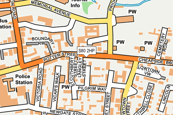 S80 2HP map - OS OpenMap – Local (Ordnance Survey)