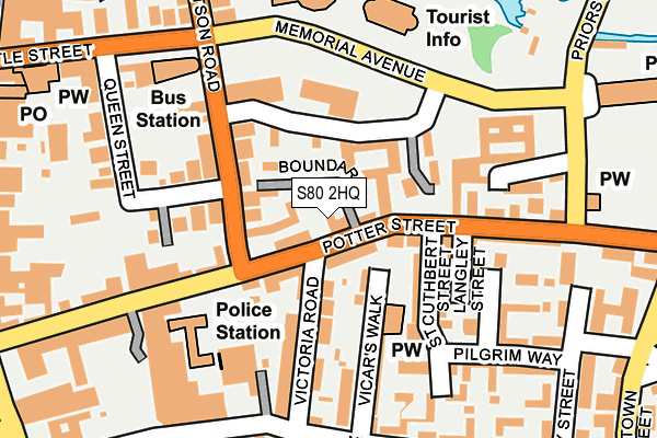 S80 2HQ map - OS OpenMap – Local (Ordnance Survey)