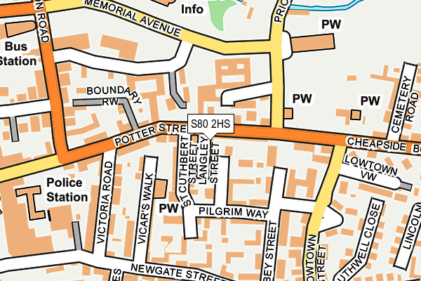 S80 2HS map - OS OpenMap – Local (Ordnance Survey)