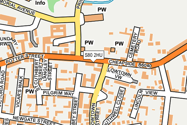 S80 2HU map - OS OpenMap – Local (Ordnance Survey)