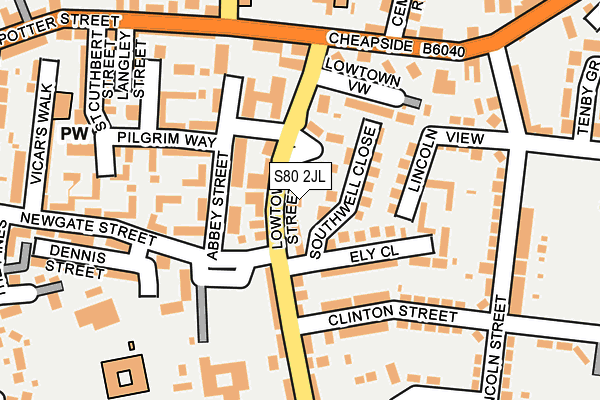 S80 2JL map - OS OpenMap – Local (Ordnance Survey)
