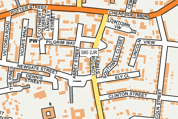 S80 2JR map - OS OpenMap – Local (Ordnance Survey)