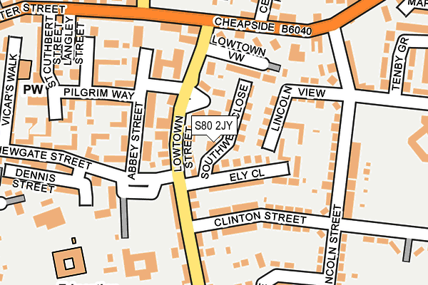 S80 2JY map - OS OpenMap – Local (Ordnance Survey)