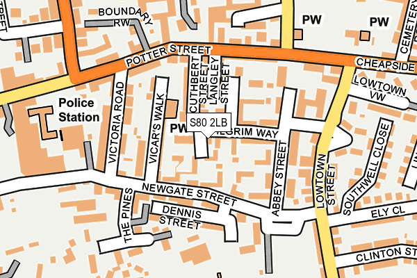 S80 2LB map - OS OpenMap – Local (Ordnance Survey)