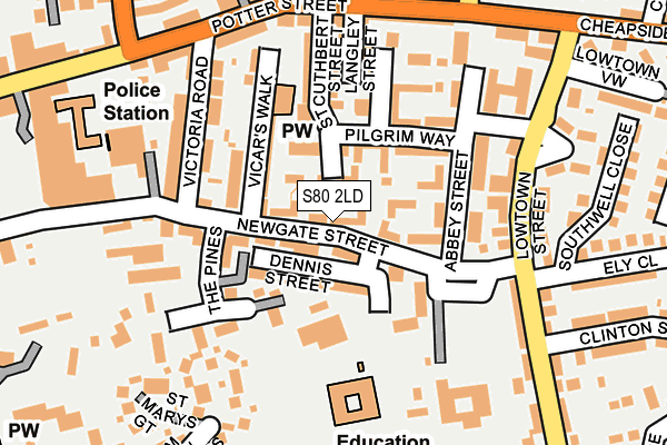 S80 2LD map - OS OpenMap – Local (Ordnance Survey)