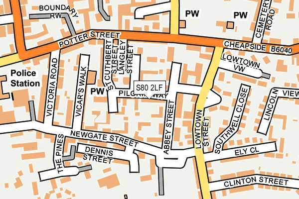 S80 2LF map - OS OpenMap – Local (Ordnance Survey)