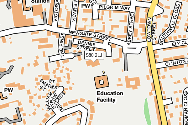 S80 2LJ map - OS OpenMap – Local (Ordnance Survey)