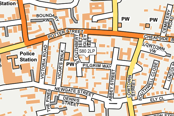 S80 2LP map - OS OpenMap – Local (Ordnance Survey)