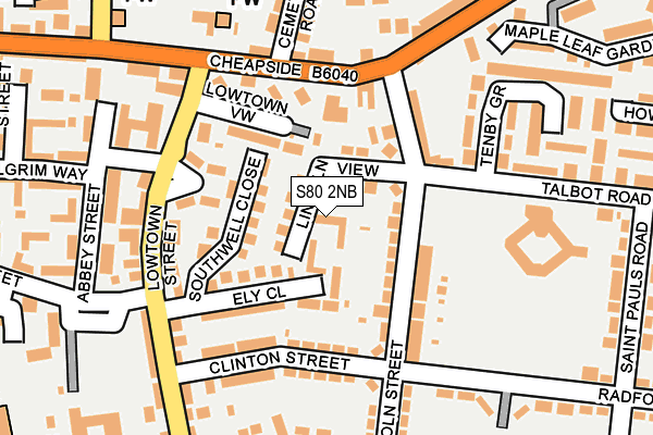 S80 2NB map - OS OpenMap – Local (Ordnance Survey)