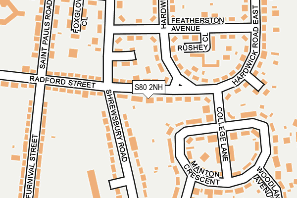 S80 2NH map - OS OpenMap – Local (Ordnance Survey)