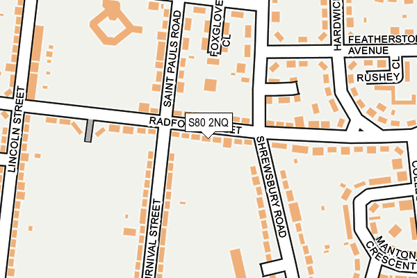 S80 2NQ map - OS OpenMap – Local (Ordnance Survey)