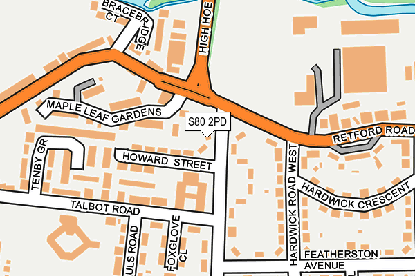 S80 2PD map - OS OpenMap – Local (Ordnance Survey)