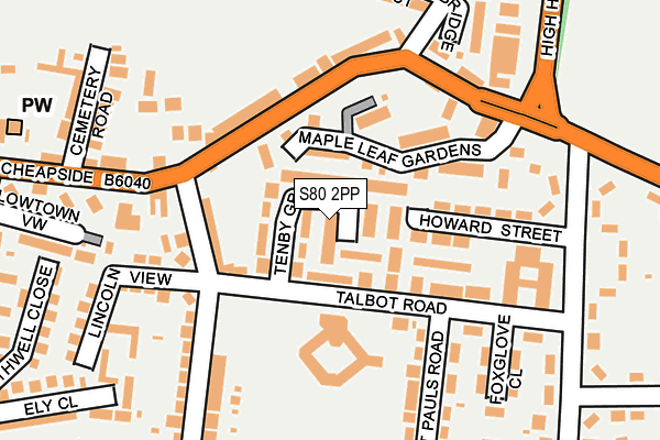 S80 2PP map - OS OpenMap – Local (Ordnance Survey)