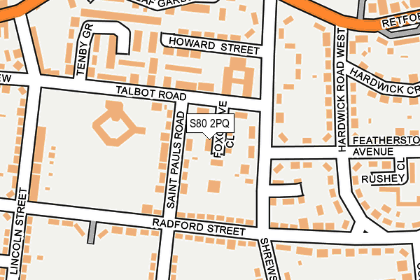 S80 2PQ map - OS OpenMap – Local (Ordnance Survey)