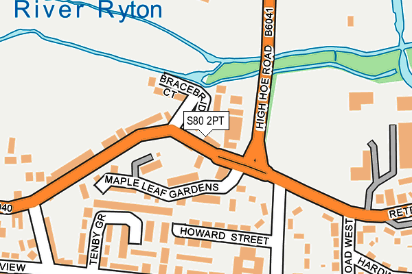 S80 2PT map - OS OpenMap – Local (Ordnance Survey)