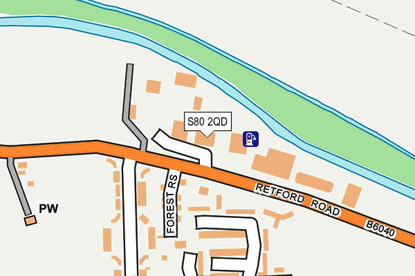S80 2QD map - OS OpenMap – Local (Ordnance Survey)