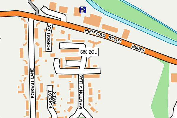 S80 2QL map - OS OpenMap – Local (Ordnance Survey)