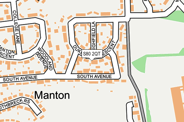 S80 2QT map - OS OpenMap – Local (Ordnance Survey)