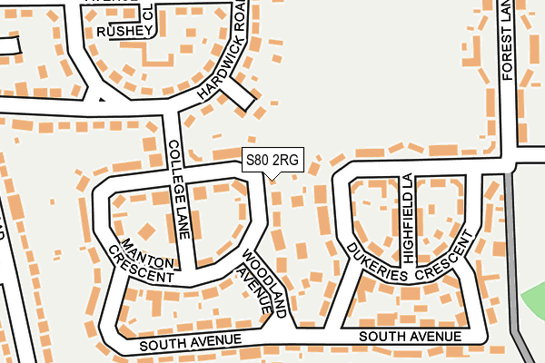 S80 2RG map - OS OpenMap – Local (Ordnance Survey)
