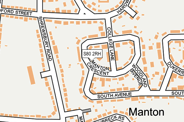 S80 2RH map - OS OpenMap – Local (Ordnance Survey)