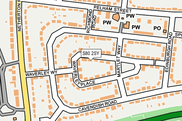 S80 2SY map - OS OpenMap – Local (Ordnance Survey)