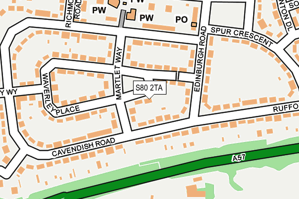 S80 2TA map - OS OpenMap – Local (Ordnance Survey)