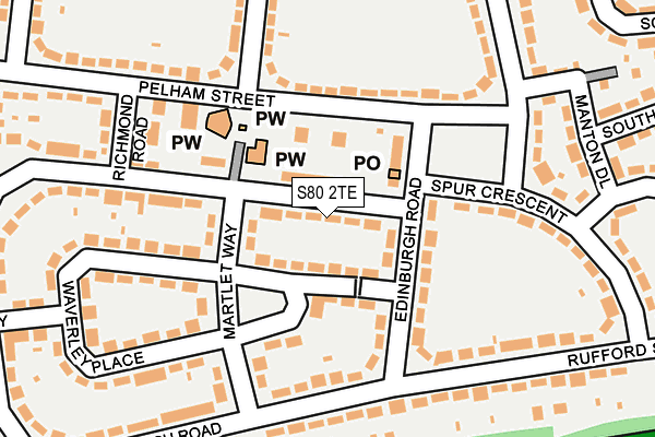 S80 2TE map - OS OpenMap – Local (Ordnance Survey)