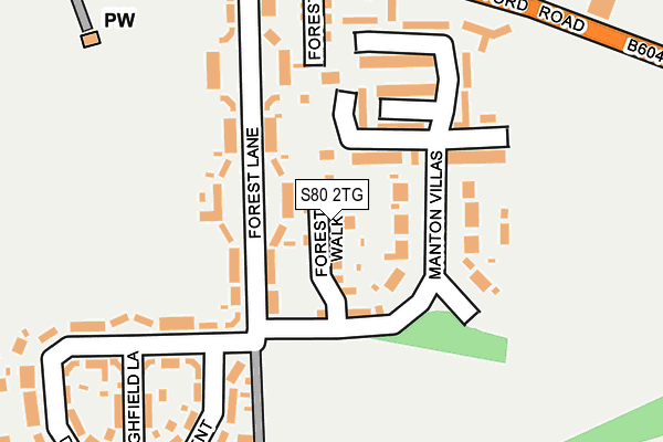 S80 2TG map - OS OpenMap – Local (Ordnance Survey)