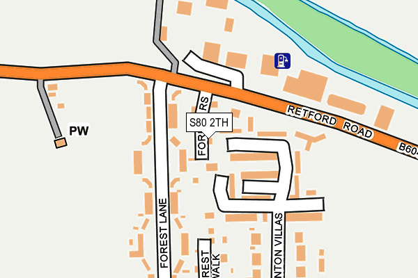 S80 2TH map - OS OpenMap – Local (Ordnance Survey)