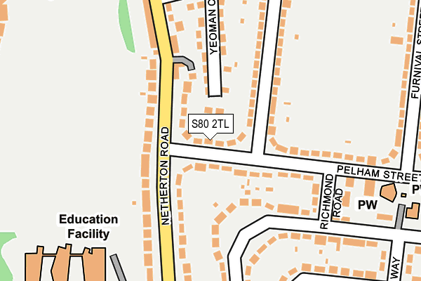 S80 2TL map - OS OpenMap – Local (Ordnance Survey)