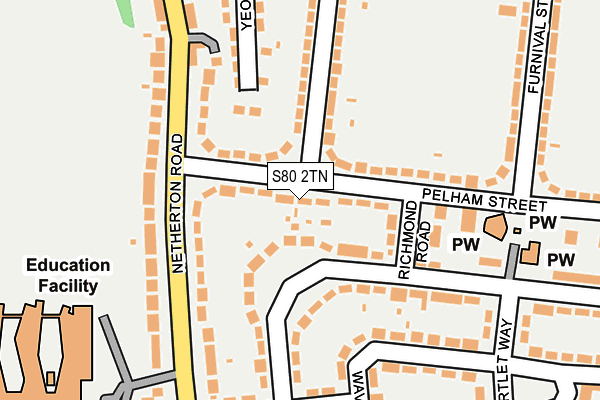 S80 2TN map - OS OpenMap – Local (Ordnance Survey)