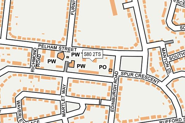 S80 2TS map - OS OpenMap – Local (Ordnance Survey)