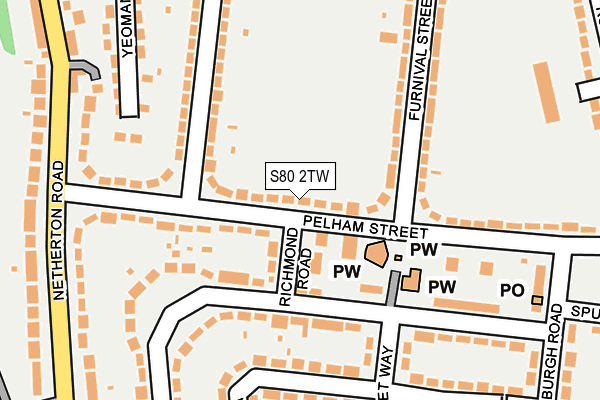S80 2TW map - OS OpenMap – Local (Ordnance Survey)