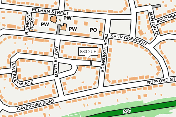 S80 2UF map - OS OpenMap – Local (Ordnance Survey)